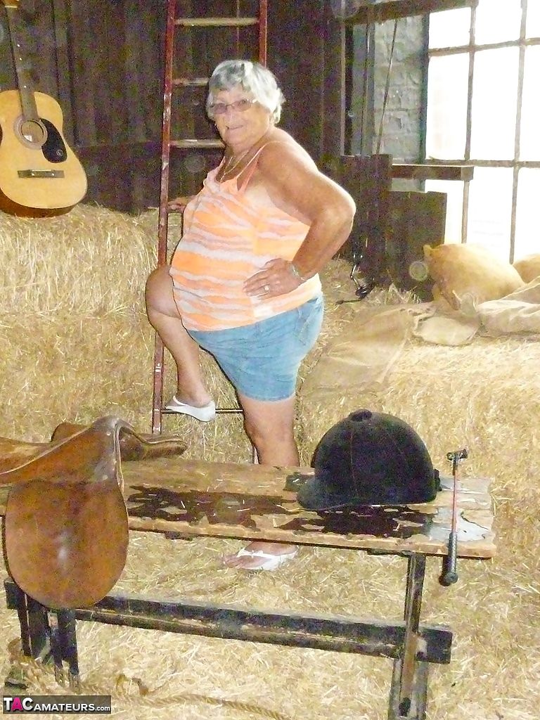 Granny frolics in the hay - part 3715