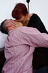 Crazy redhead granny with a tight body takes care of a horny man