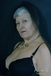 Hot granny Savana modeling her plump physique in revealing sexy lingerie