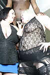 Lusty mature fatties Lacey Starr & Sarah Jane share a big black rod in a 3some