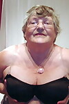 Obese granny Grandma Libby creams her vagina after getting naked on her bed